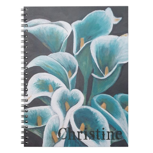Cuaderno Magnífico portátil personalizado de flores (Frente)