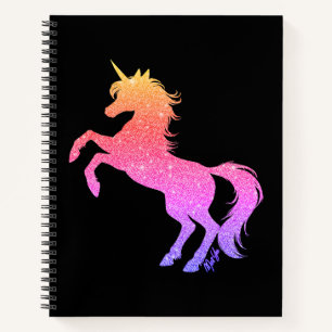 Cuaderno Magnífico reloj de pulsera unicornio negro de Mei