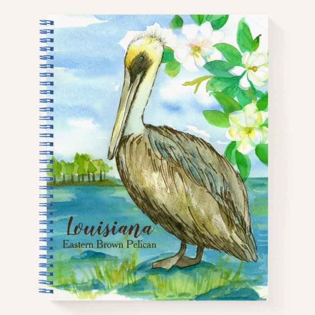 Cuaderno Magnolia Flores Blue Lake Pelican Journal (Anverso)