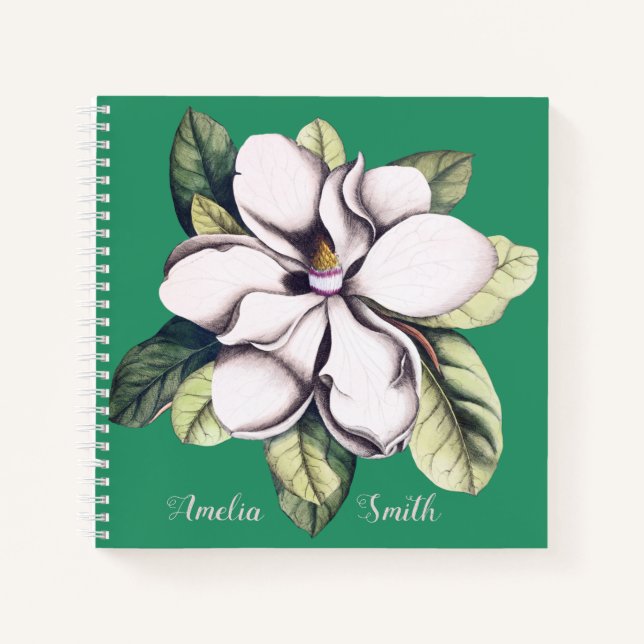 Cuaderno Magnolia Flower Monograma (Anverso)