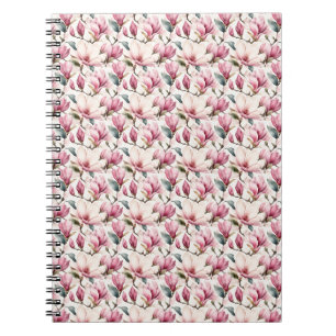 Cuaderno Magnolias Acuarela Femeninas Elegantes