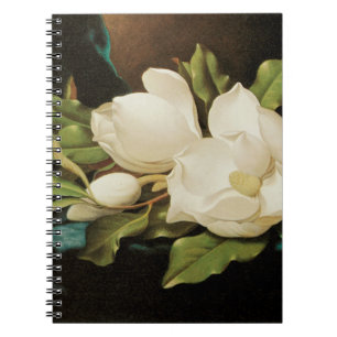 Cuaderno Magnolias gigantes sobre una tela de terciopelo az