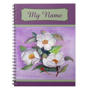 Cuaderno Magnolias meridionales blancas Painterly en la