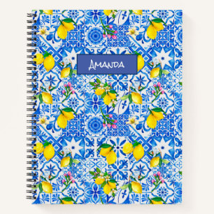 Cuaderno Magólica azul veraniego cítrico siciliano Mediterr