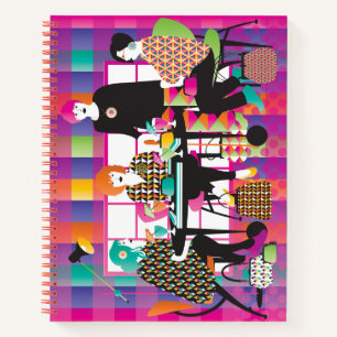 Cuaderno Mah Jongg Memphis estilo bloc de notas