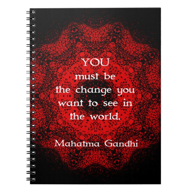 Cuaderno Mahatma Gandhi Sabiduría diciendo sobre la acción (Frente)