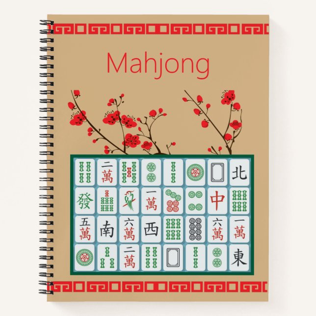 Cuaderno Mahjong Cherry Blossom Spiral Notebook (Anverso)