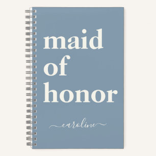 Cuaderno Maid of Honor Simple Minimalista Nombre moderno Az
