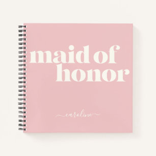 Cuaderno Maid of Honor Simple Minimalista Nombre moderno Ru