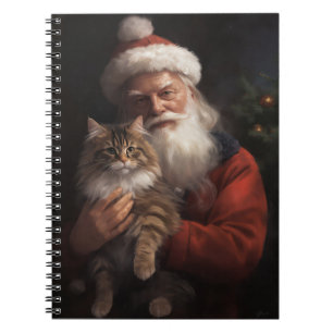 Cuaderno Maine Coon Con Los Navidades Festividades De Santa
