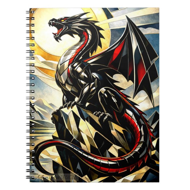 Cuaderno Majestic Black Dragon Under Golden Sun (Frente)