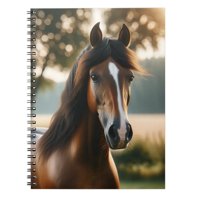 Cuaderno Majestic Brown Horse Portrait – Elegant Equine (Frente)