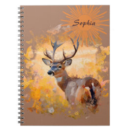 Cuaderno Majestic Deer in a Field of Wildflowers