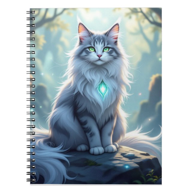 Cuaderno **Majestic Fantasy Cat with Mystical Aura – High F (Frente)