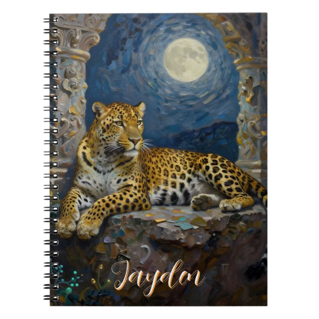 Cuaderno Majestic Leopard on Cliff Ledge Personalized (Frente)