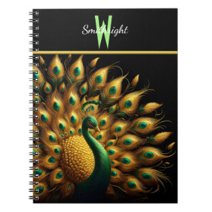 Cuaderno Majestic Peacock Elegance Monograma