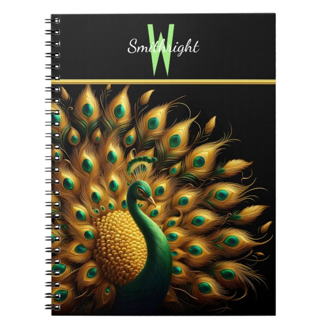 Cuaderno Majestic Peacock Elegance Monograma (Frente)
