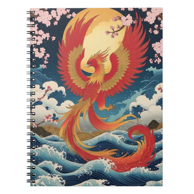 Cuaderno Majestic Phoenix Notebook - Japanese Fantasy Art (Frente)