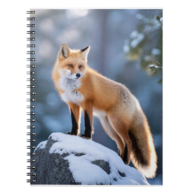 Cuaderno Majestic Winter Fox Photography (Frente)