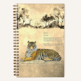 Cuaderno Majestuosa acuarela de tigres bengalíes