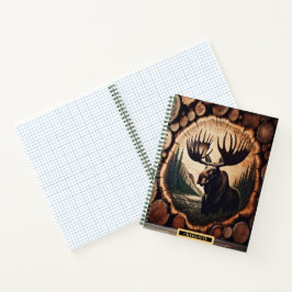 Cuaderno Majestuoso alce en el paisaje de los bosques al am