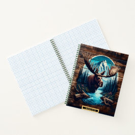 Cuaderno Majestuoso alce en un desierto junto a un río