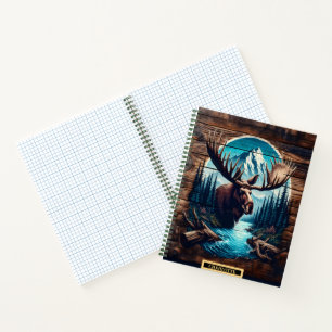 Cuaderno Majestuoso alce en un desierto junto a un río
