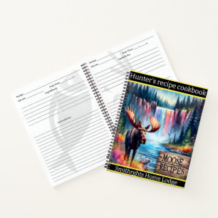 Cuaderno Majestuoso alce junto a la colorida cascada de oto