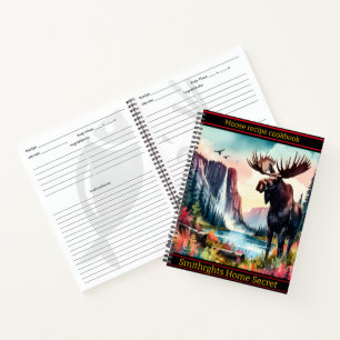 Cuaderno Majestuoso alce junto a un sereno lago montañoso