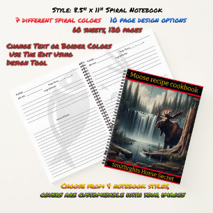 Cuaderno Majestuoso alce junto a una cascada tranquila al a