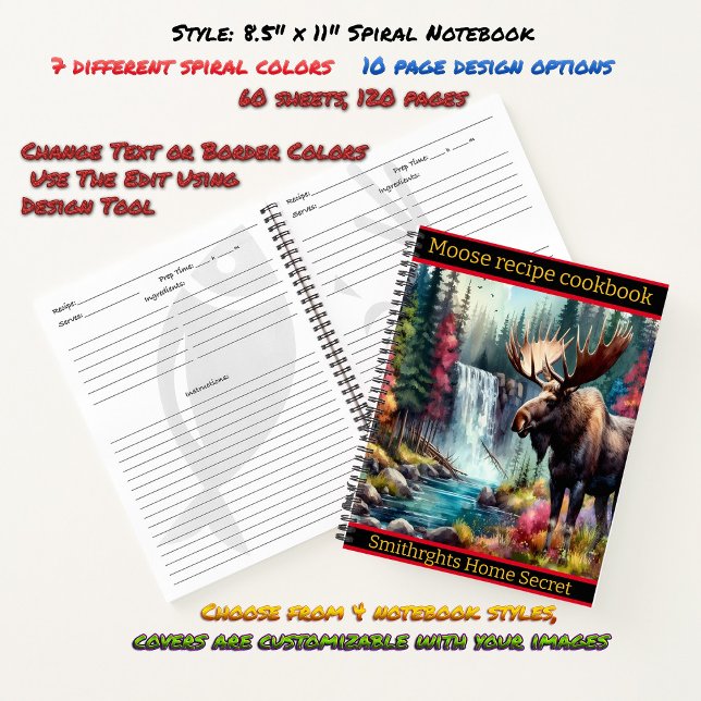 Cuaderno Majestuoso alce por una cascada en otoño (Subido por el creador)