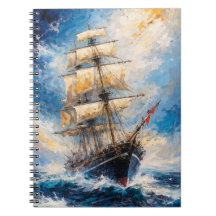 Majestuoso barco alto en el mar – Náutica impresio
