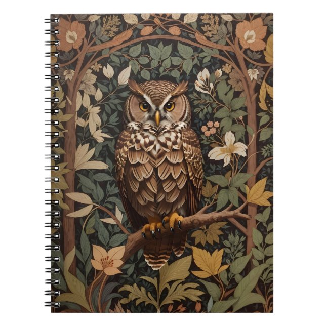 Cuaderno Majestuoso Bosque de Búho Grandioso (Frente)