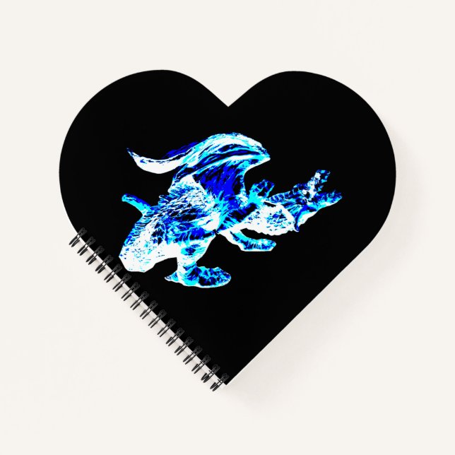 Cuaderno Majestuoso Corazón de Dragón de Escarcha Azul en F (Anverso)