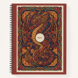 Cuaderno Majestuoso Dragón Rojo Nudo Celta Nooracle