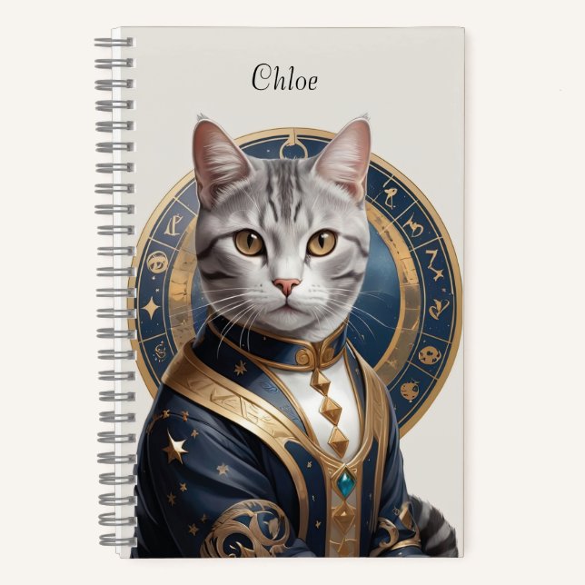 Cuaderno Majestuoso gato norteamericano al descubierto en a (Anverso)