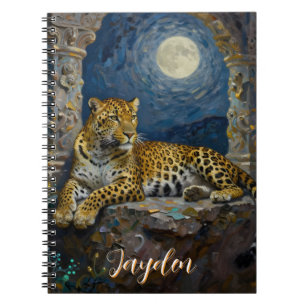 Cuaderno Majestuoso Leopardo en Saliente de Acantilado Pers