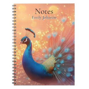 Cuaderno Majestuoso Pavo Real con Plumaje Vibrante