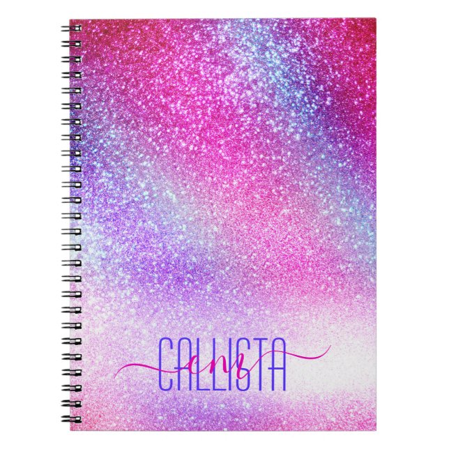Cuaderno Majestuoso Purpurina de la Galaxia de Nebulosa Púr (Frente)