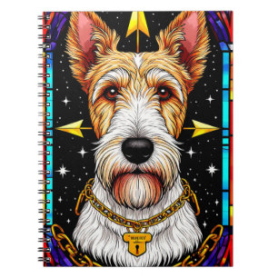 Cuaderno Majestuoso retrato de perro en estilo de vidrio em