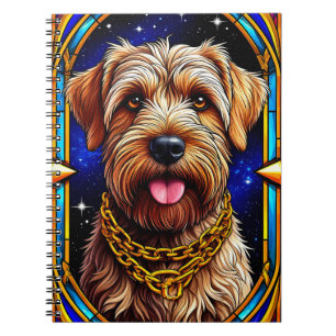 Cuaderno Majestuoso retrato de perro en estilo de vidrio em