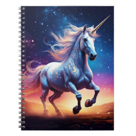 Cuaderno Majestuoso Unicornio Etéreo Galaxia Espiral Cósmic