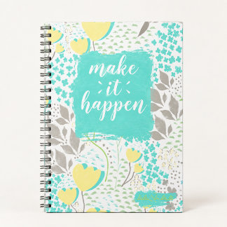 Cuaderno Make It Happen Inspirational Floral Notebook