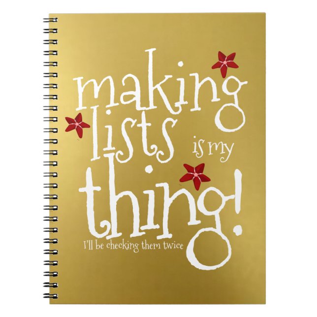 Cuaderno Making lists is my thing, Santas naughty or nice (Frente)