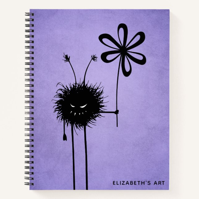 Cuaderno Mal Flor Bug Purple Gótico Nombre Sketchbook (Anverso)