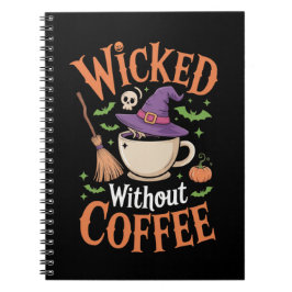 Cuaderno Mala sin café divertido sombrero de bruja Hallowee