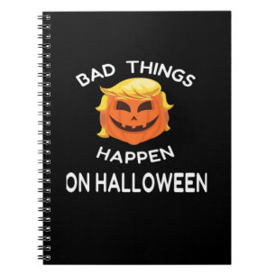 Cuaderno Mala suerte pasa Halloween Funny Trumpkin para tu