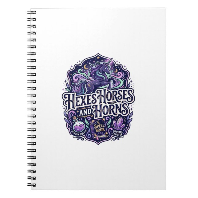 Cuaderno Maleficio de Unicornio Caballos y Cuernos Listo pa (Frente)