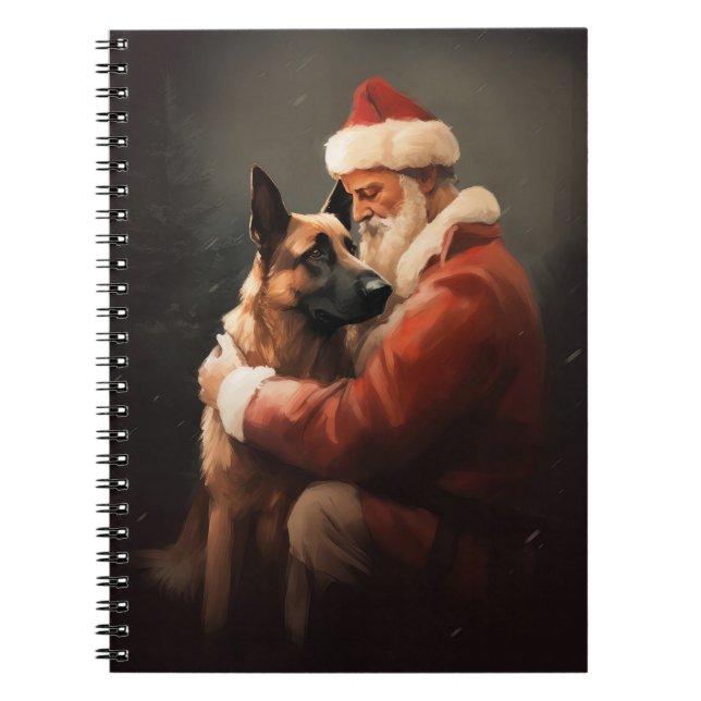 Cuaderno Malinoi belga con Navidades festivos de Santa Clau (Frente)