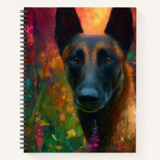 Cuaderno Malinois with Wildflowers Portrait